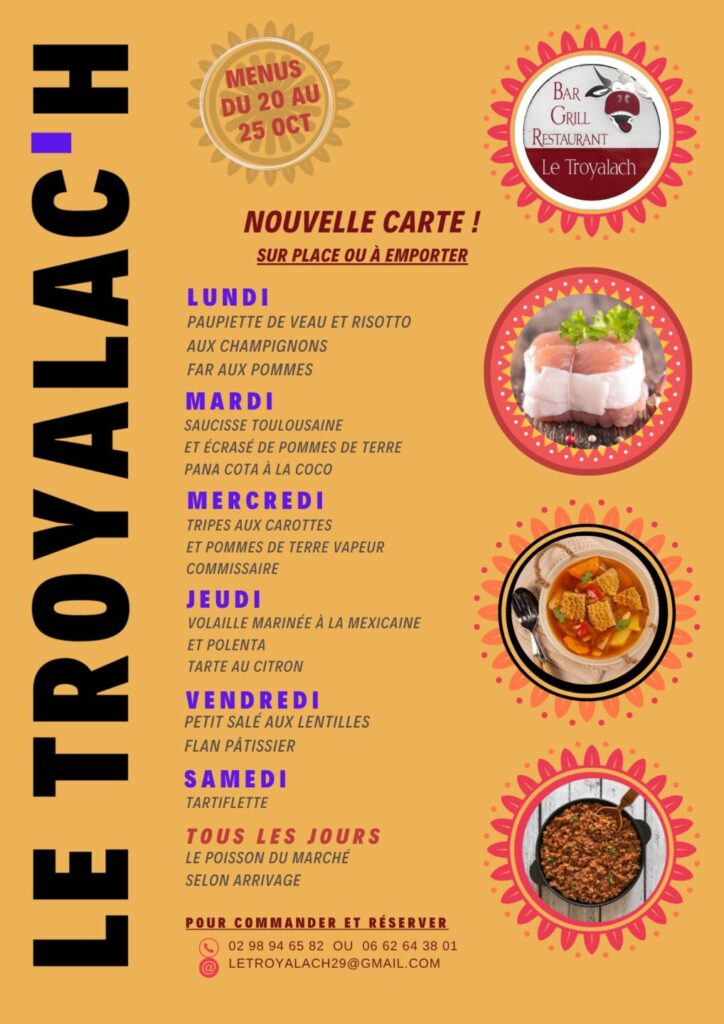 menus 20 oct - Quimper Saint-Evarzec